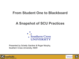 From Student One to Blackboard