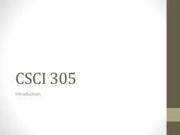 CSCI 305 - Montana State University