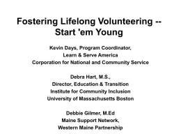 Fostering Lifelong Volunteering -