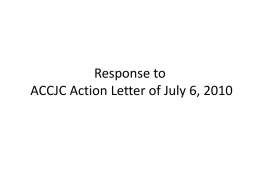Response to ACCJC Action Letter