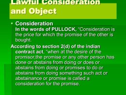 Lawful Consideration and Object