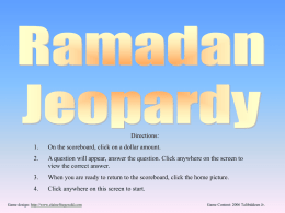 Ramadan Jeopardy