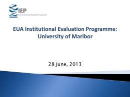 EUA Institutional Evaluation Programme:University of Maribor