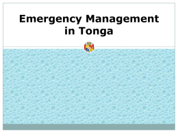 Emergency Management in Tonga - Tonga Business Enterprise