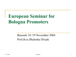 European Seminar for Bologna Promoters