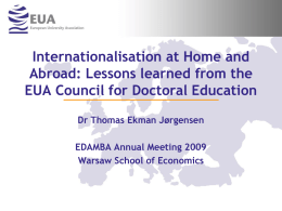 Internationalisation at Home and Abroad: Lessons learned