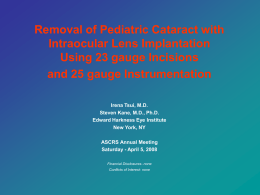 Removal of Pediatric Cataract with Intraocular Lens