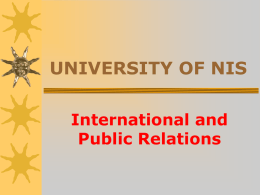 UNIVERSITY OF NIS - University of Novi Sad