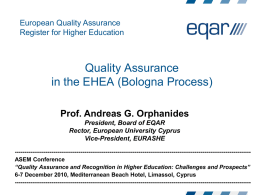 The European Quality Assurance Register (EQAR)
