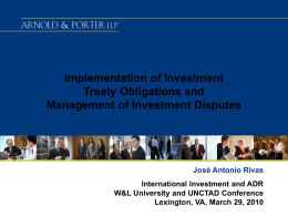 Implementation of Investment Treaty Obligations and