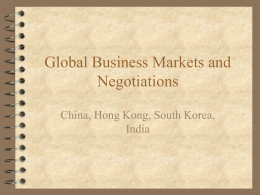 Global Business Markets and Negotiations