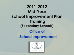 2009-2010 Mid-Year School Improvement Plan Training
