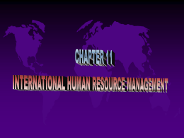 INTERNATIONAL HUMAN RESOURCES MANAGEMENT