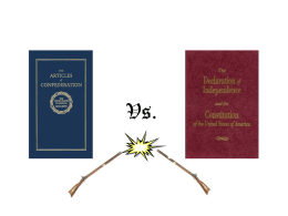 Articles of Confederation Vs. United State’s Constitution