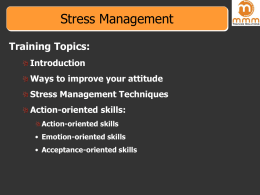 MANAGING STRESS IN THE WORKPLACE