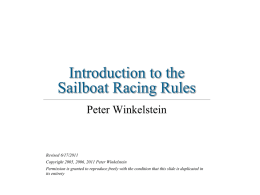 Introduction to the Sailboat Racing Rules