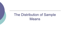 The Distribution of Sample Means