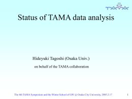 Status of TAMA data analysis