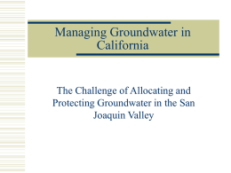Lecture: Managing Groundwater in California