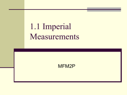 1.1 Imperial Measure - Mr Findlay's Website