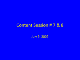 Content Session # 7 & 8 - Kennesaw State University