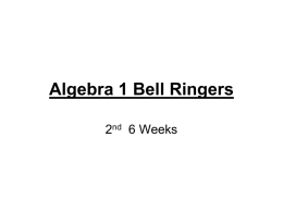 Algebra 1 Bell Ringers