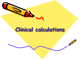 Clinical calculations