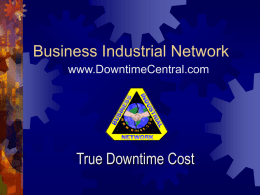 TDC Downtime Data Sources - Association for Facilities