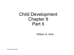 General Psychology: Child Dev (I)