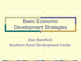Basic Economic Development Strategies