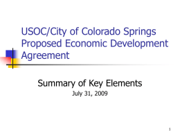 United States Olympic Committee Project Business Points