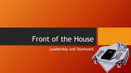 PowerPoint - Front of the House: Leadership and Teamwork