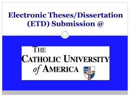 Electronic Theses/Dissertation Submission
