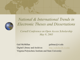 Electronic Theses and Dissertations