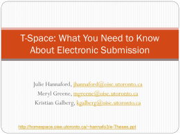 T-Space: What You Need to Know About Electronic Submission