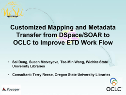 Customized Mapping and Metadata Transfer from DSpace to