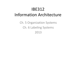 IBE312 Information Architecture