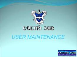 USER MAINTENANCE - Welcome - Coltri Compressors Maldives