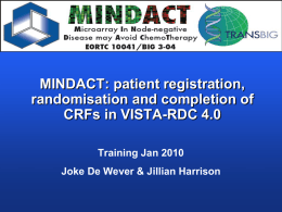 MINDACT patient registration, randomisation and completion