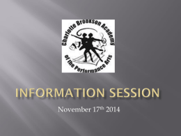 Information session - Charlotte Brookson Academy of the