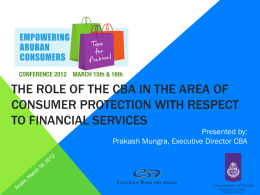 Title of presentation - Centrale Bank van Aruba