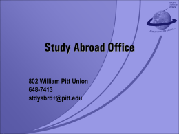 Study Abroad Office - University of Pittsburgh Center for