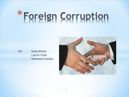 Foreign Corruption - International Trade Relations