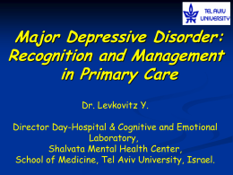 Major Depressive Disorder Recognition and Management