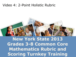 Mathematics 2-point Holistic Rubric (pg. 1)