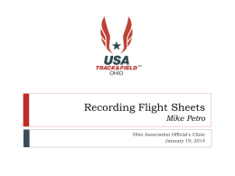 Recording Flight Sheets Mike Petro