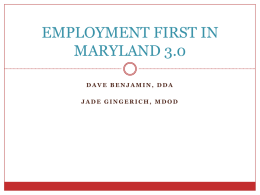 EMPLOYMENT FIRST IN MARYLAND 3.0