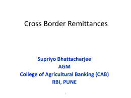 Cross Border Remittances - CAB