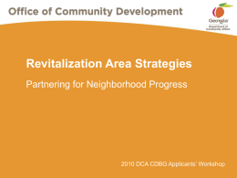 CDBG - Revitalization Area Strategy