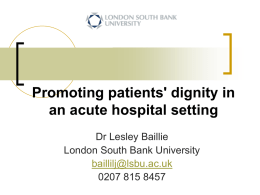 A case study of patient dignity in an acute hospital setting